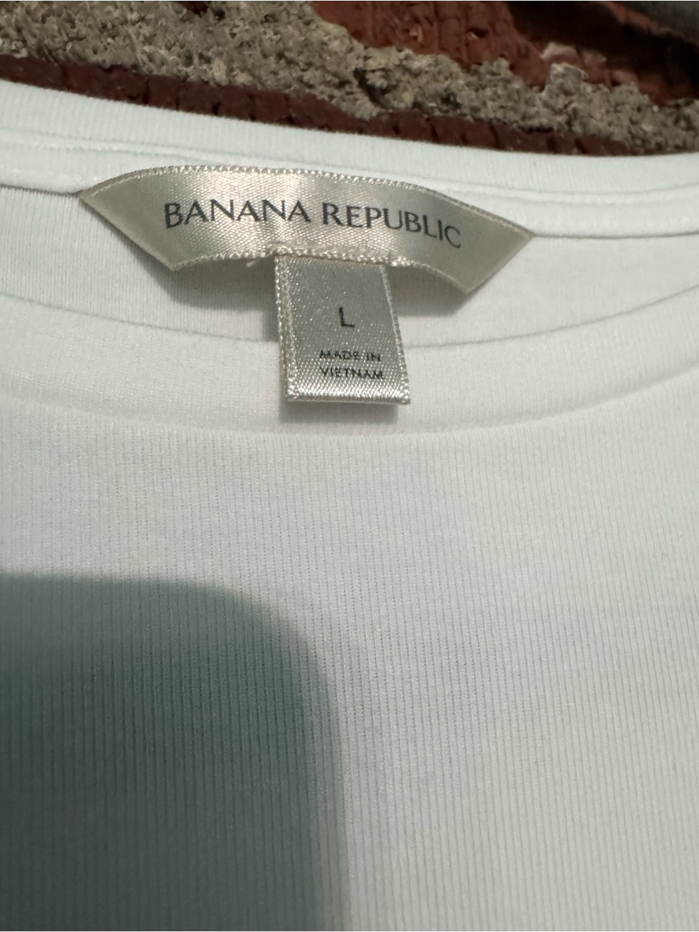 Banana Republic White Ribbed Tank Top Cotton 91% with spandex to keep shape